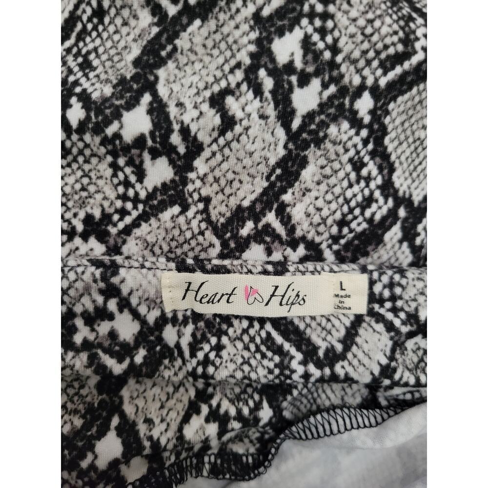 Heart & Hips Juniors Gray Snakeskin Print Bodycon Dress - Large - Picture 7 of 9